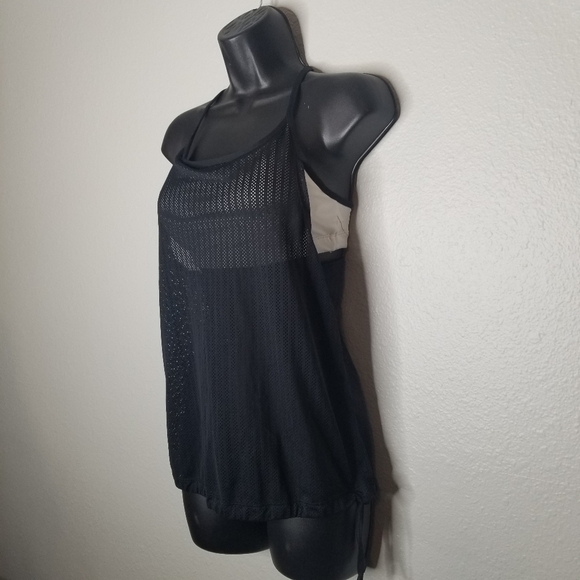 Fabletics Norwalk Black Mesh Tank White Bra XXS - Picture 4 of 5
